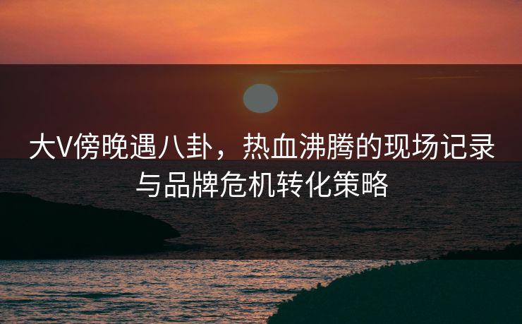 大V傍晚遇八卦，热血沸腾的现场记录与品牌危机转化策略