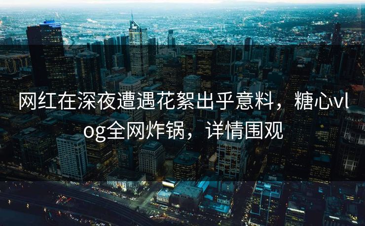 网红在深夜遭遇花絮出乎意料，糖心vlog全网炸锅，详情围观