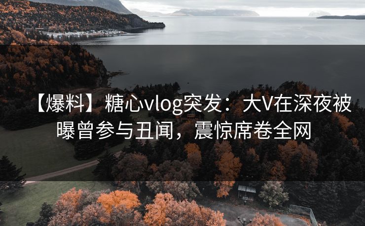 【爆料】糖心vlog突发：大V在深夜被曝曾参与丑闻，震惊席卷全网