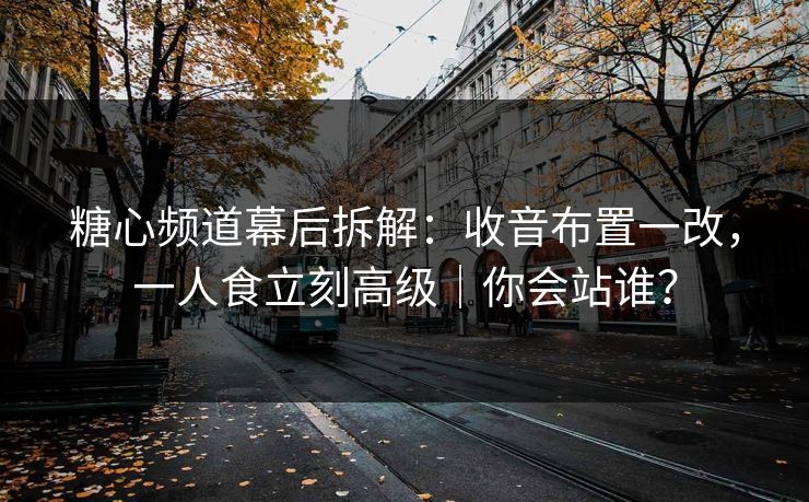 糖心频道幕后拆解：收音布置一改，一人食立刻高级｜你会站谁？